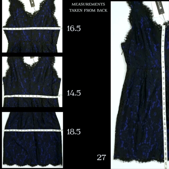 Joie Lace Dress NWT Black Blue Rori mini medium - Picture 6 of 6